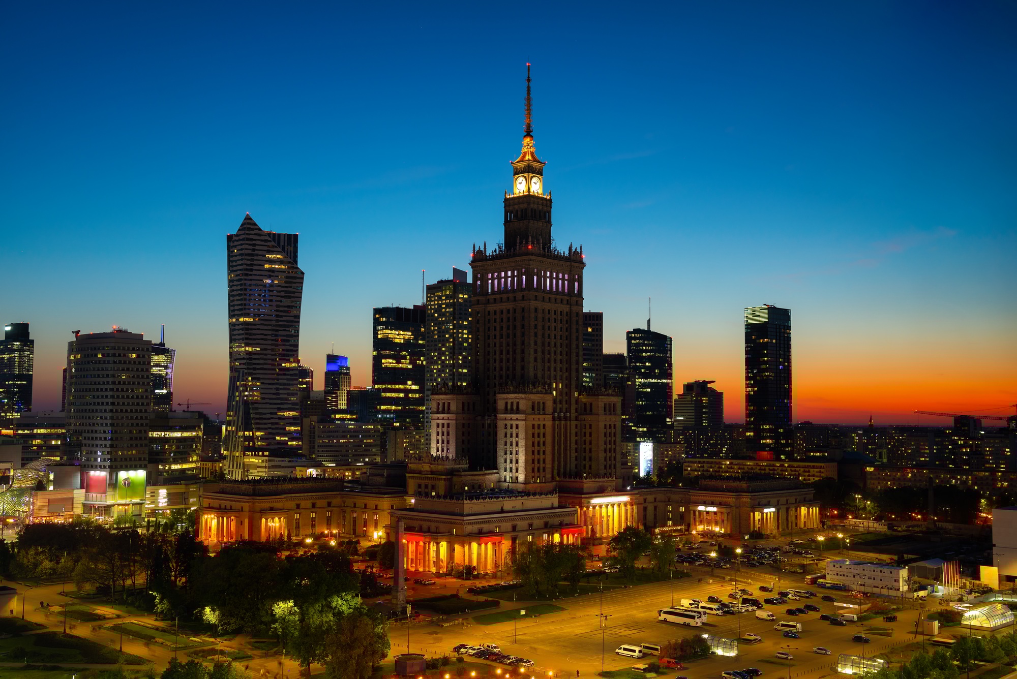 Warsaw at night